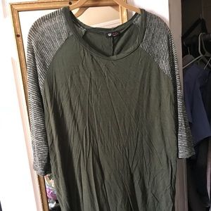 Olive green light baseball shirt